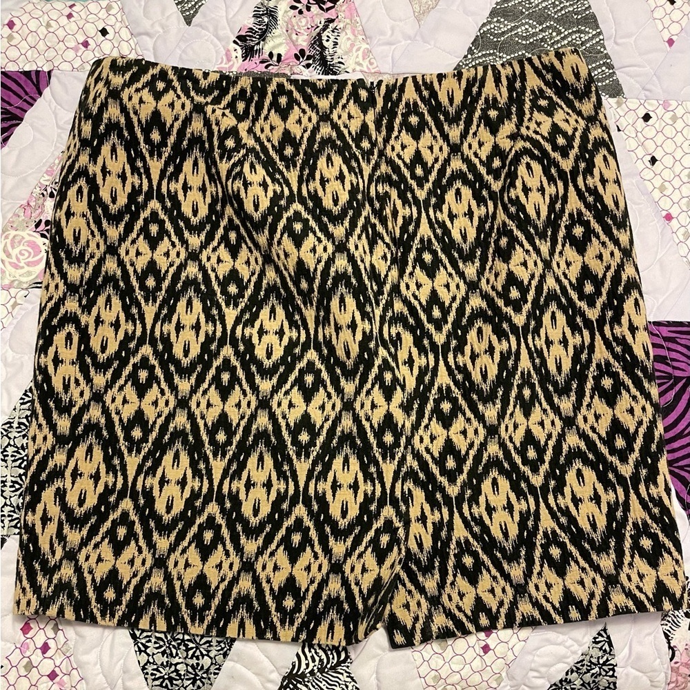 WILLIE SMITH MINI SKIRT WITH Tan‎ and black raised textile feel , women’s sz 12